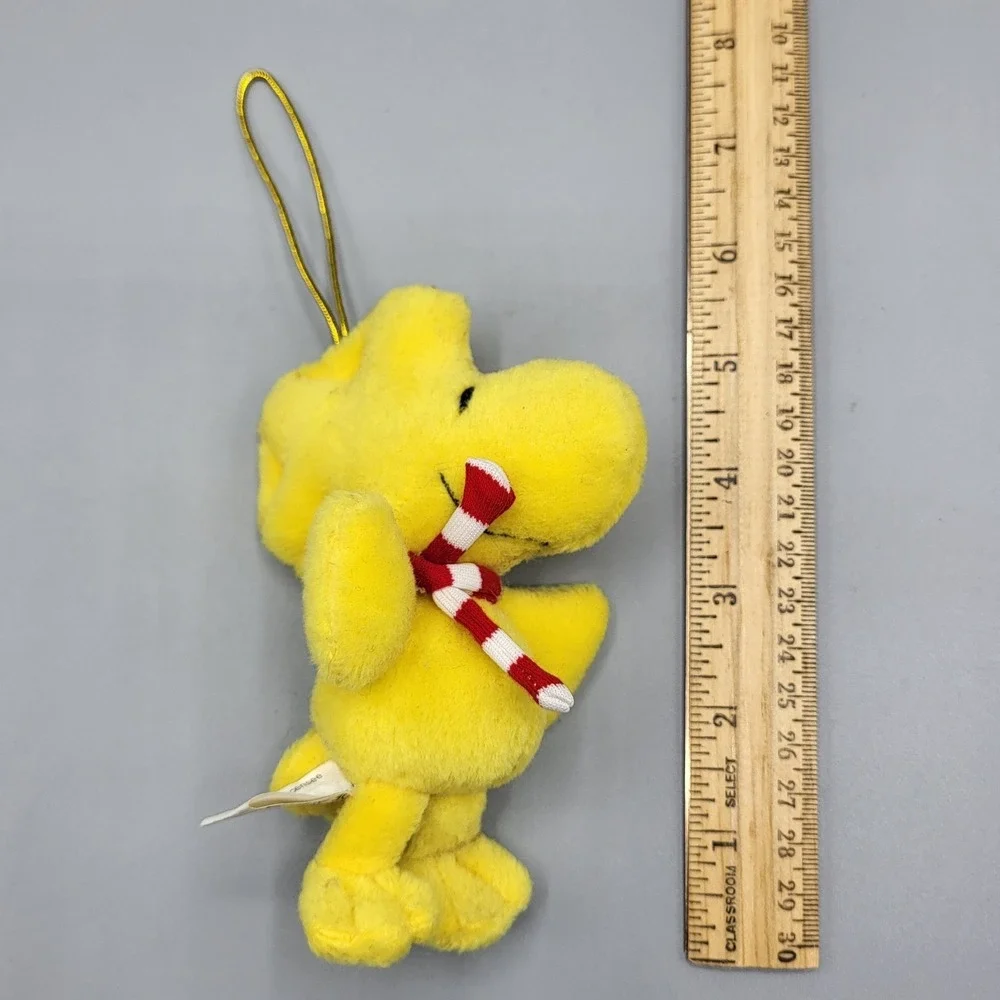 Kurt Adler Woodstock Plush Stuffed Ornament Peanuts Small Striped Scarf Yellow